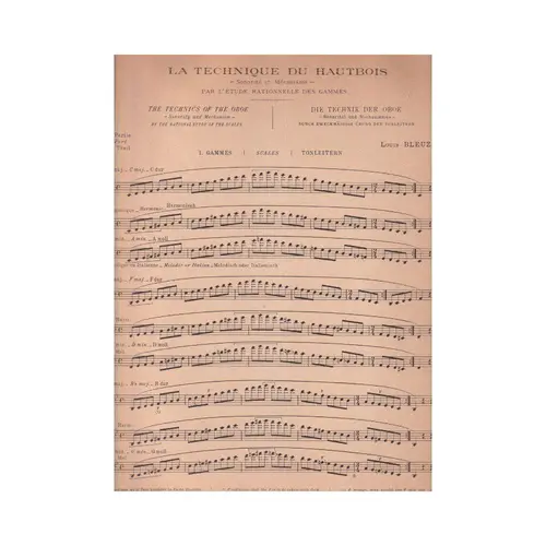 La Technique Du Hautbois  - Vol.1 (Edição Antiga)