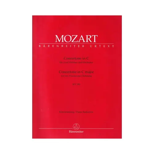 Concertone In C major for two violins and orchestra - KV 190 - piano reduction
