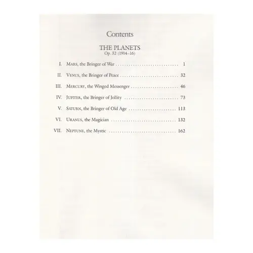 The Planets in Full Score