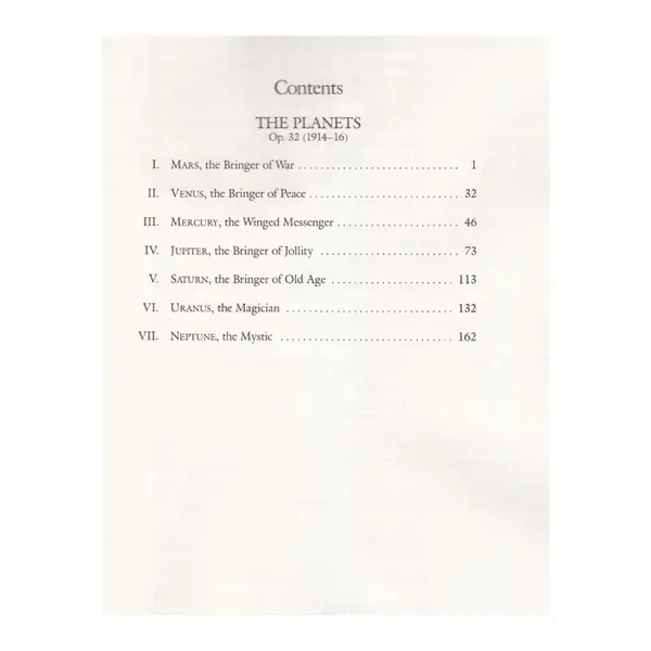 The Planets in Full Score