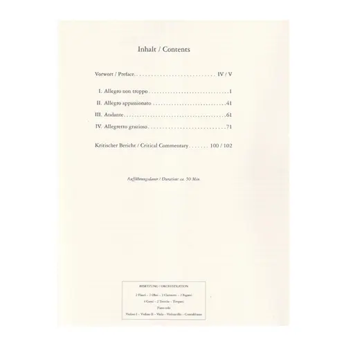 Piano Concerto No.2 in B flat Op. 83 (edition for 2 pianos)