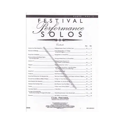 Festival Performance Solos - Vol.2 - Flauta
