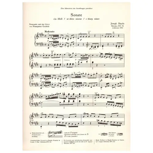 Sonate Cis-Moll Hob XVI:36
