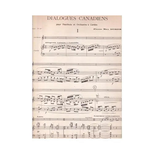Dialogues Canadiens Pour Hautbois