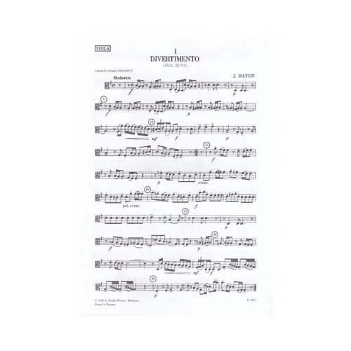 Six Divertimenti For Violin, Viola, And Cello, Nos. 1-3 - Parti
