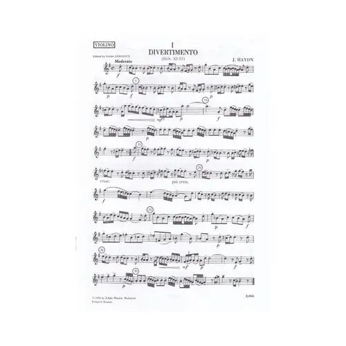 Six Divertimenti For Violin, Viola, And Cello, Nos. 1-3 - Parti