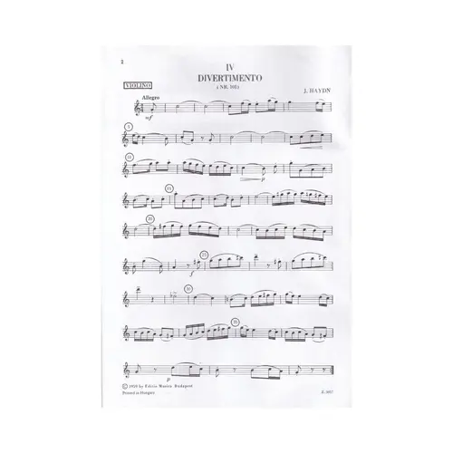 Six Divertimenti For Violin, Viola & Cello, Nos. 4-6 - Parti