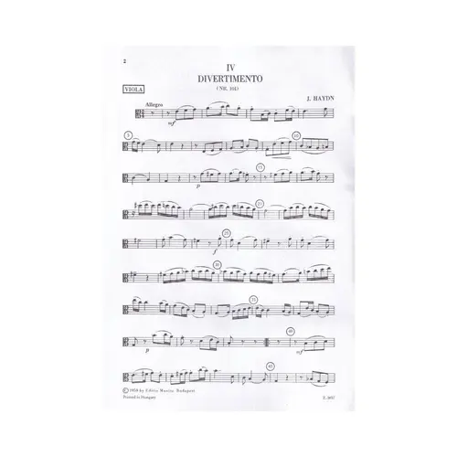 Six Divertimenti For Violin, Viola & Cello, Nos. 4-6 - Parti