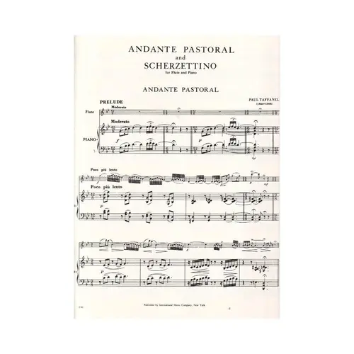 Andante Pastoral And Scherzettino For Flute And Piano