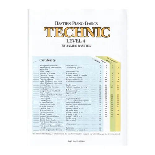Bastien Piano Basics - Technic Level 4