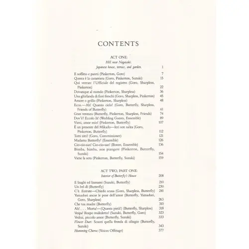 Madama Butterfly In Full Score