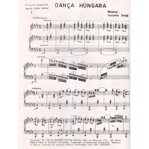 Dança Húngara para piano