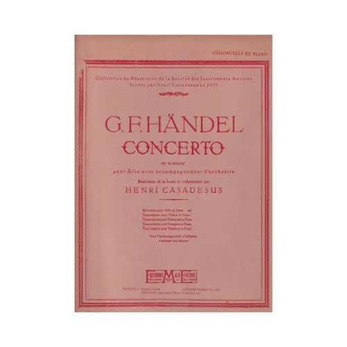 Concerto En Si Mineur Pour Alto  (Edição Antiga)