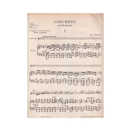 Concerto En Si Mineur Pour Alto  (Edição Antiga)