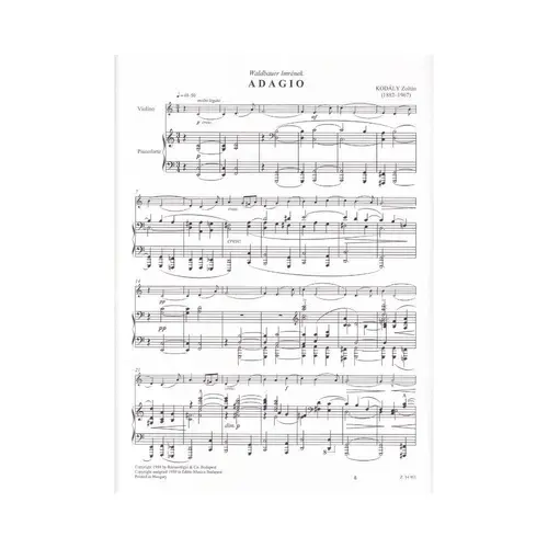 Adagio For Violin And Piano