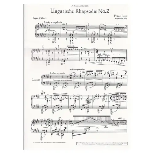 Ungarische Rhapsodie N.2  (Rhapsodie Hongroise)