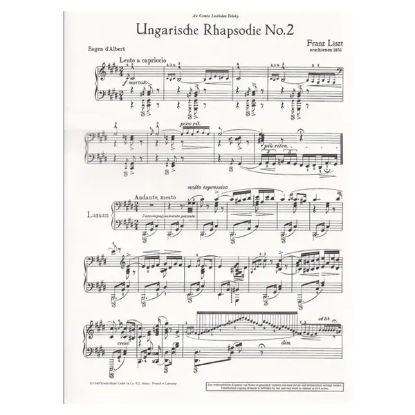 Ungarische Rhapsodie N.2  (Rhapsodie Hongroise)