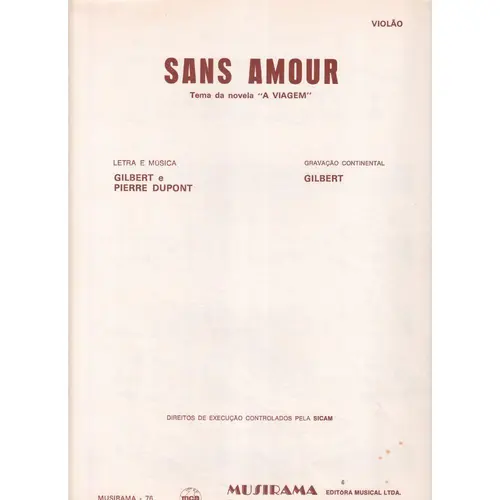 Sans Amour  (Edição Antiga)