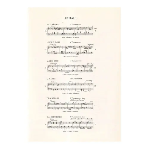 Leichte Klaviervariationen - Urtext