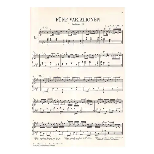 Leichte Klaviervariationen - Urtext