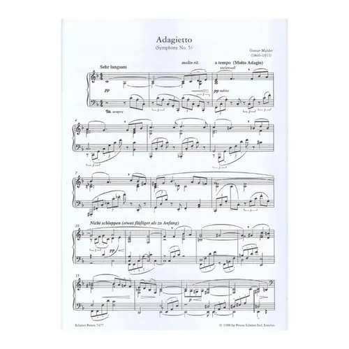 Adagietto from symphony n.5 arranged for piano