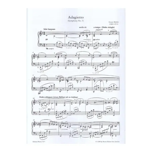Adagietto from symphony n.5 arranged for piano