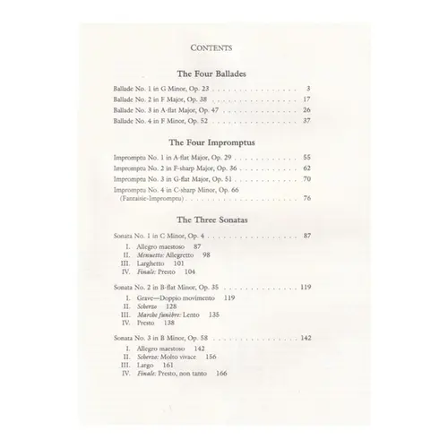 Complete ballades, impromptus e sonatas