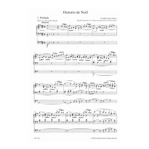 Oratorio de Noel - Op.12 - score