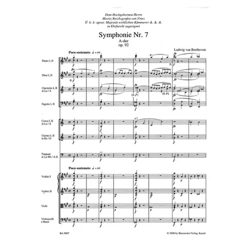 Symphonie N.7 A Dur - Op.92  - Full Score