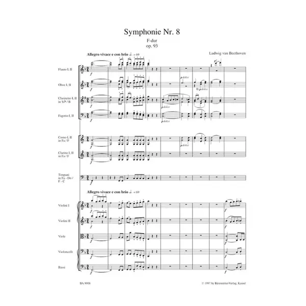 Symphonie N.8 In F Dur - Op.93 - Score