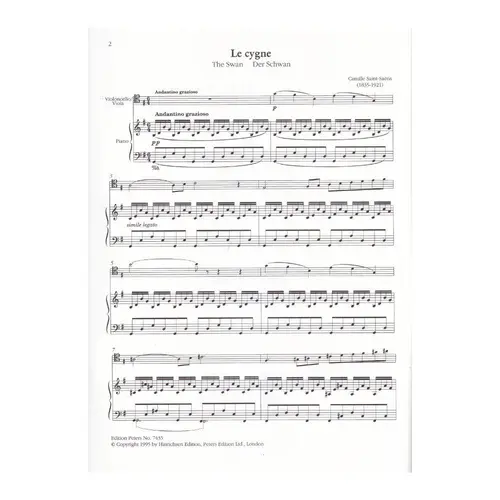 Le Cygne - Violoncello/Viola E Piano