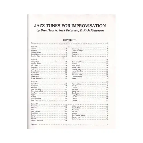 Jazz Tunes For Improvisation