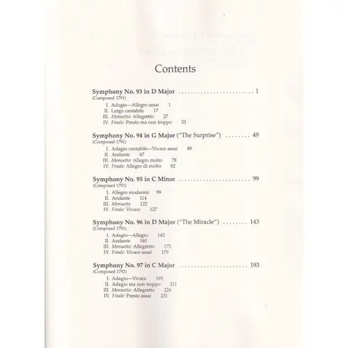 London Symphonies Ns.93-98 In Full Score