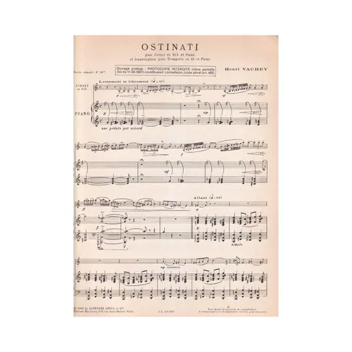 Ostinati Pour Cornet Et Piano
