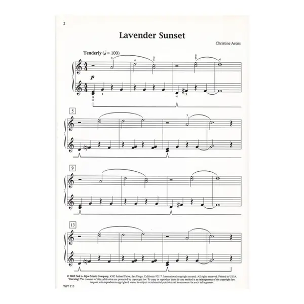 Lavender Sunset - Elementary Piano Solo