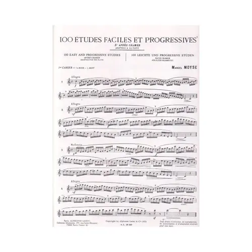 100 Etudes Faciles Et Progressives - Vol.1