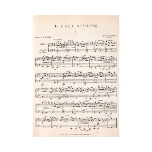 15 Easy Studies For Cello