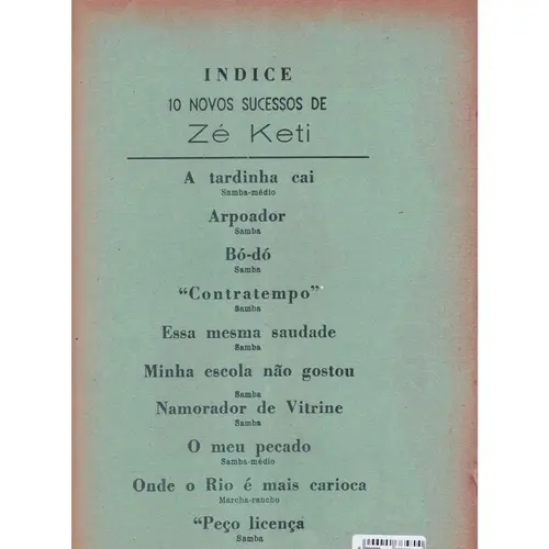 10 Novos Sucessos De Zé Keti