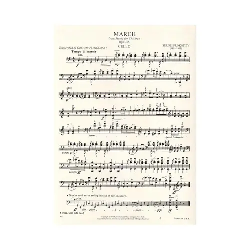 March From Music For Children - Op.65 (Cello)