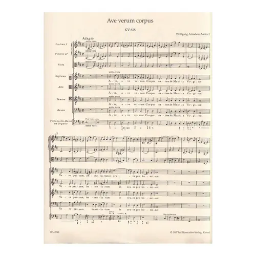 Ave Verum Corpus KV 618 ( score )