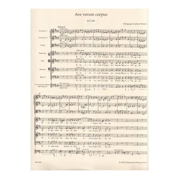 Ave Verum Corpus KV 618 ( score )
