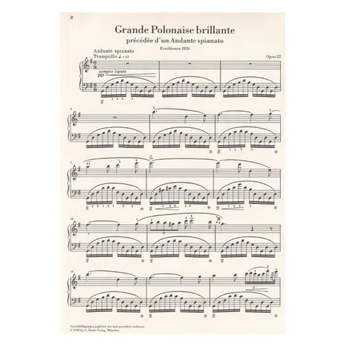 Andante Spiannato Und Grande Polonaise Brillante - Op.22 - Urtext