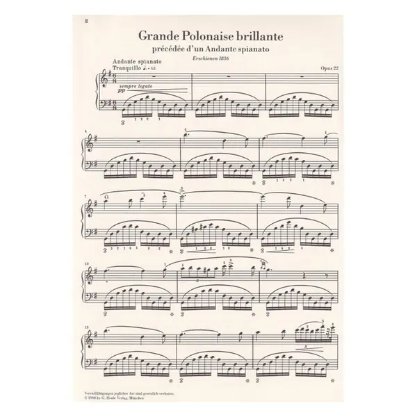Andante Spiannato Und Grande Polonaise Brillante - Op.22 - Urtext