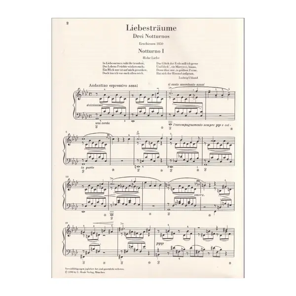 Liebestraume - Drei Notturnos - Urtext