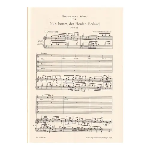 Nun komm, der Heiden Heiland BWV 61 - Cantata for the First Sunday of Advent
