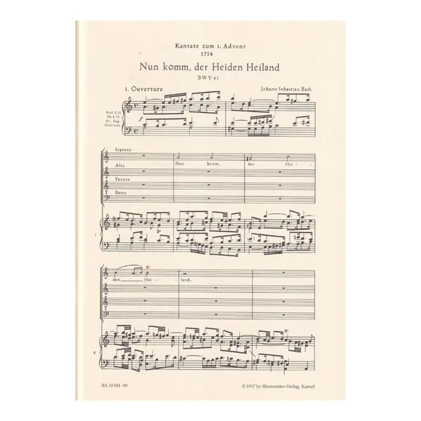 Nun komm, der Heiden Heiland BWV 61 - Cantata for the First Sunday of Advent