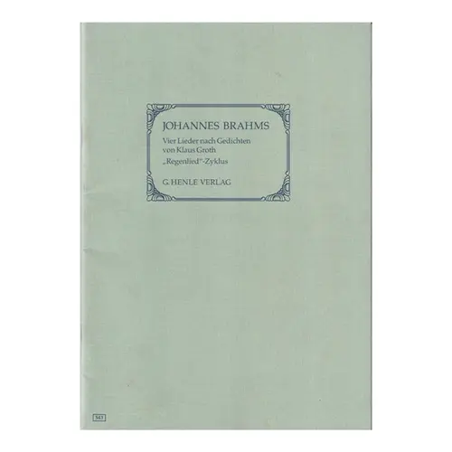 Vier lieder nach Gedichten von Klaus Groth Regenlied-Zyklus