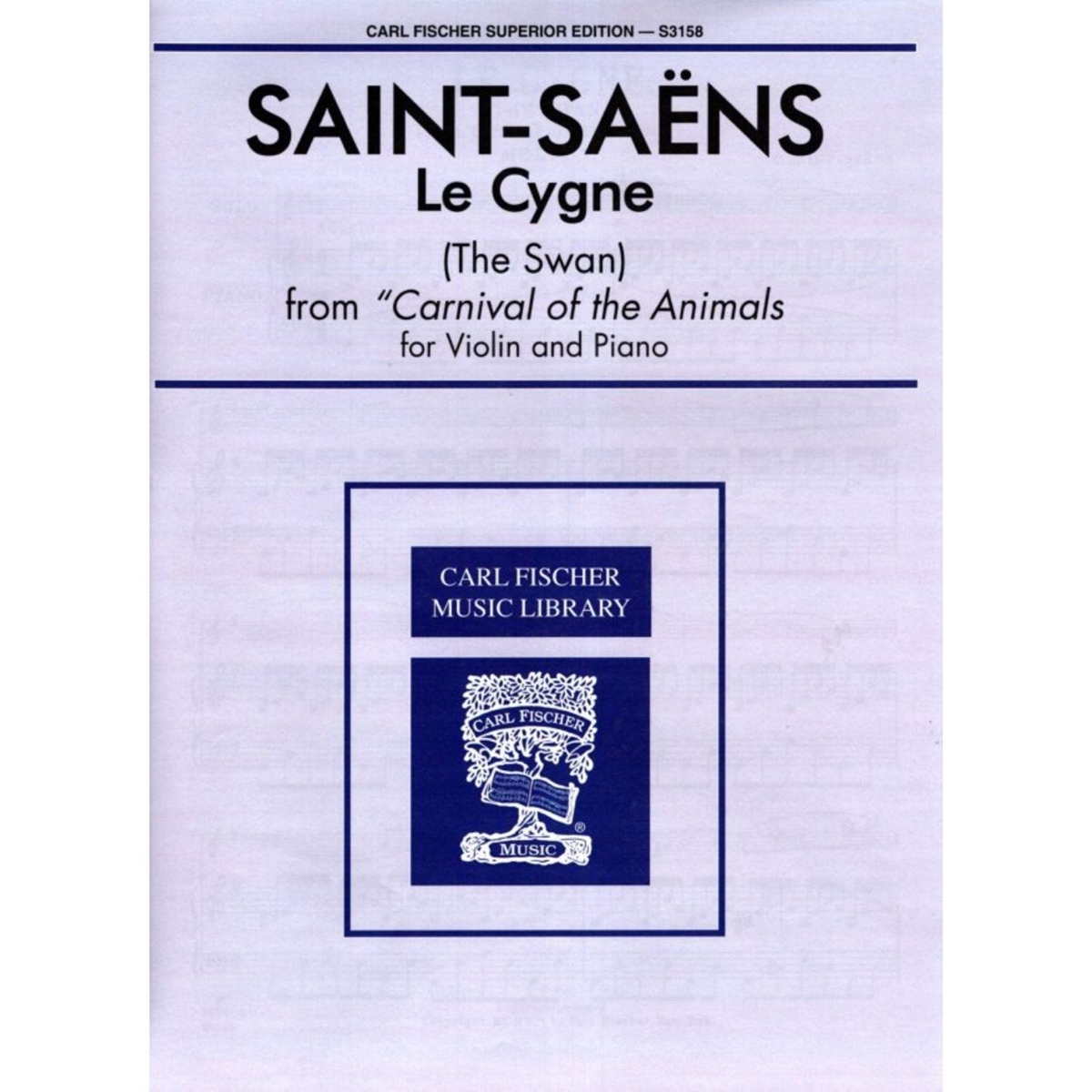 Saint-Saens Camille O Cisne do Carnaval dos Animais Para Violoncelo e  Piano. da International