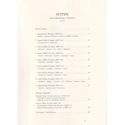 Suiten - (1733)  Klavierwerke - Vol.2 Hwv 434-442