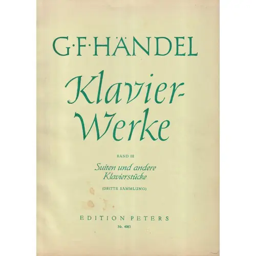 Suiten Und Andere Klavier..Klavierwerke - Vol.3